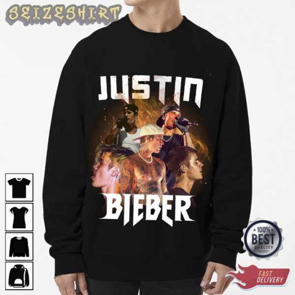 Justin Bieber Vintage White Rap Tee 90’s Retro Merch T-Shirt