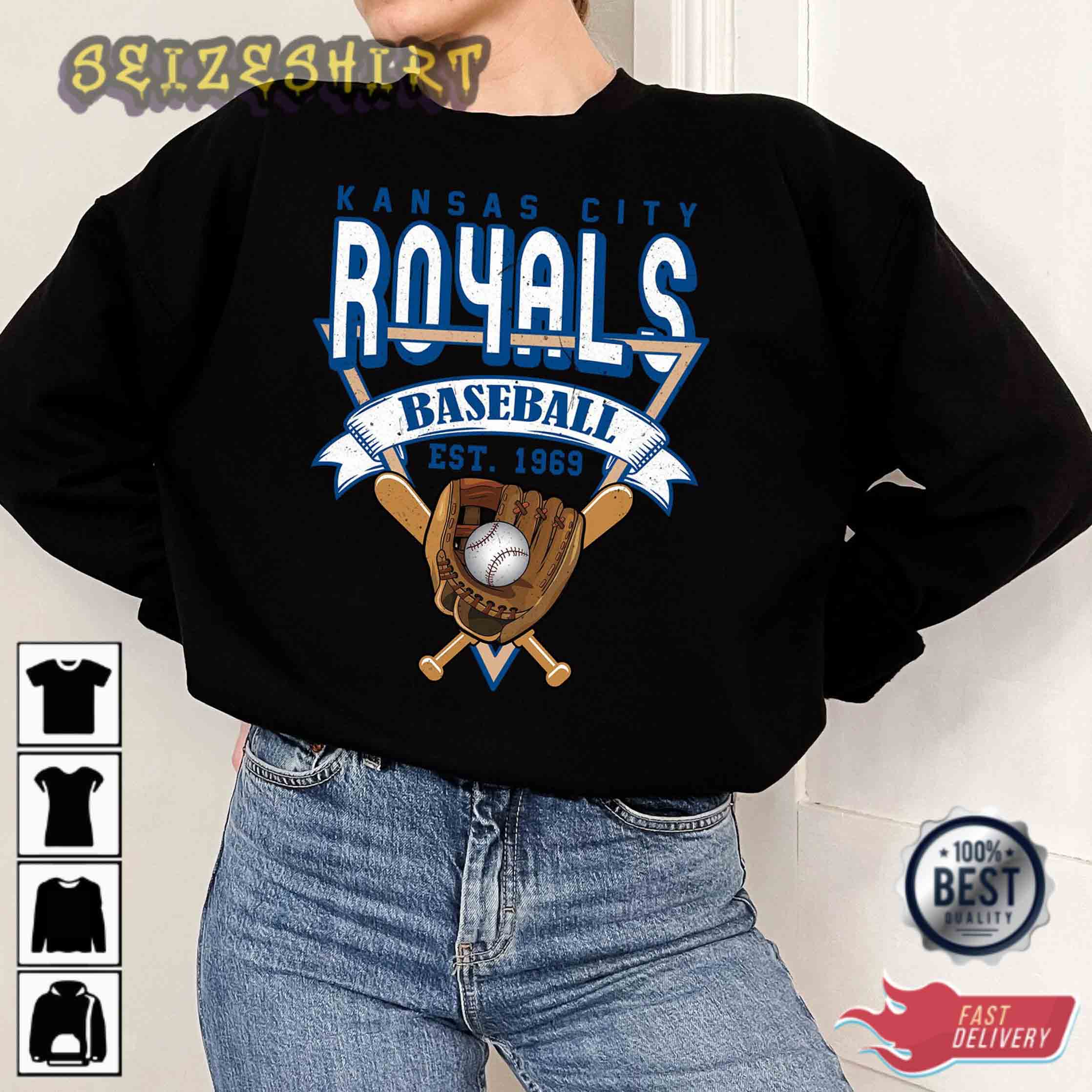 Kansas City Baseball Crewneck Sweatshirt Vintage Kansas T-Shirt