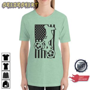 Ladies BMX Racing American Flag Unisex Gift Unisex Graphic T-Shirt