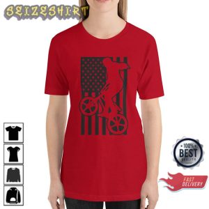 Ladies BMX Racing American Flag Unisex Gift Unisex Graphic T-Shirt