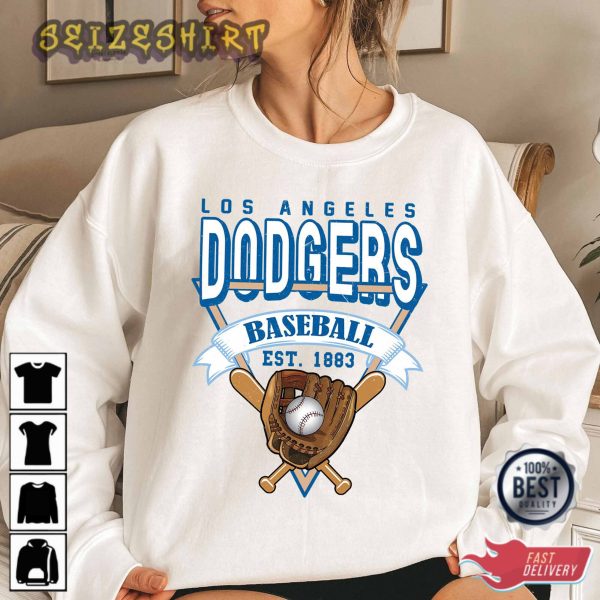 Los Angeles Baseball Crewneck Sweatshirt Vintage Los Angeles T-Shirt