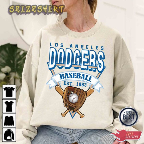 Los Angeles Baseball Crewneck Sweatshirt Vintage Los Angeles T-Shirt