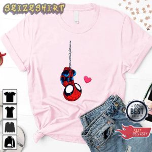 Love You Chibi Spider Man Gift for Valentines Day Graphic Sweatshirt