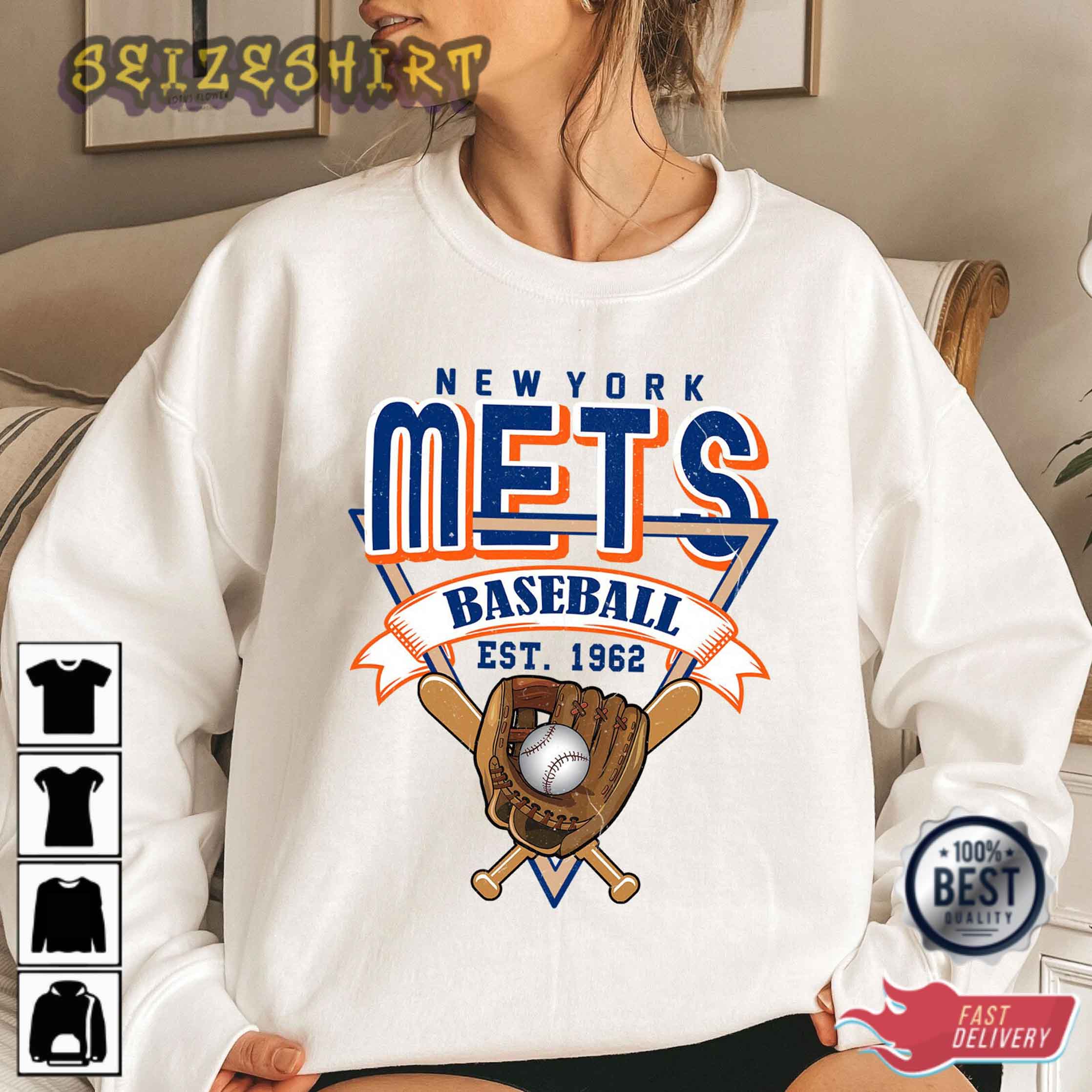 Mets New York Baseball Crewneck Sweatshirt Vintage New York T-Shirt