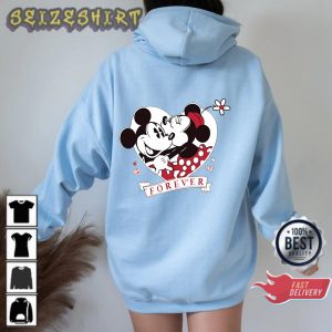 Mickey Minnie Kissing Happy Women Valentines Day Forever In Love Hoodie