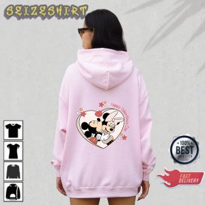 Mickey and Minnie In Love Mickey Minnie Kissing Women Valentines Day Hoodie