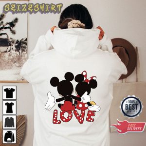 Mickey and Minnie In Love Valentines Day Couples Mickey Minnie Love Vibe Hoodie