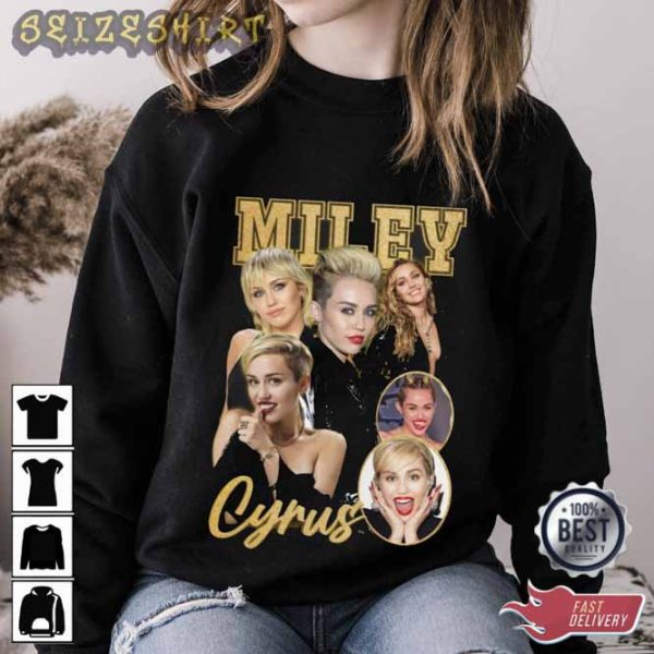 Miley Cyrus Homage Tee 90s Vintage Meme Retro T-shirt