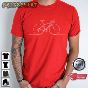 Minimalistic Bicycle Gift For Men Bicycle Graphic Art T-Shirt Design