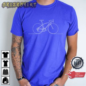 Minimalistic Bicycle Gift For Men Bicycle Graphic Art T-Shirt Design