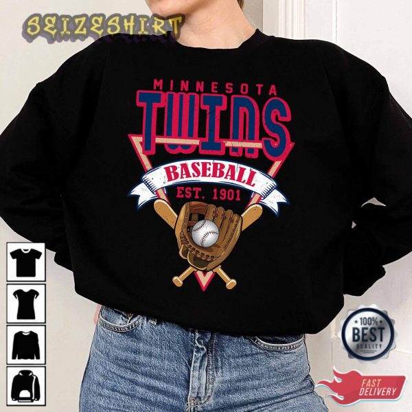 Minnesota Baseball Crewneck Sweatshirt Vintage Minnesota T-Shirt