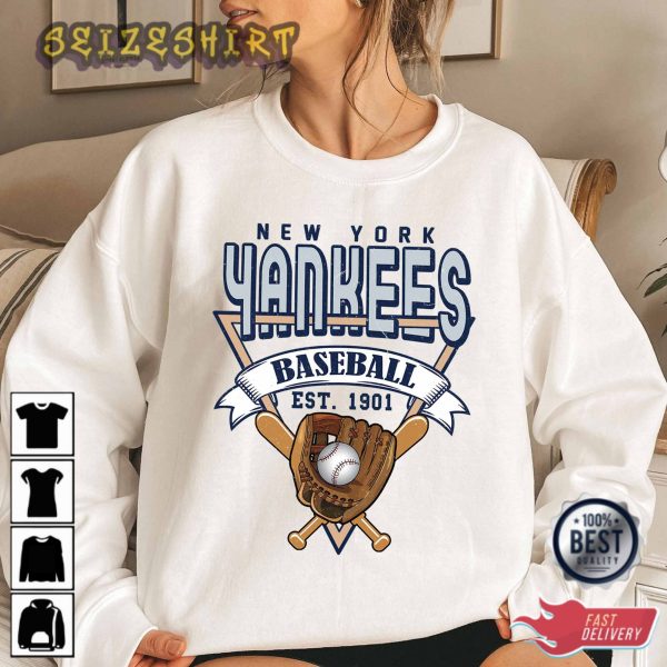 New York Baseball Crewneck Sweatshirt Vintage New York T-Shirt