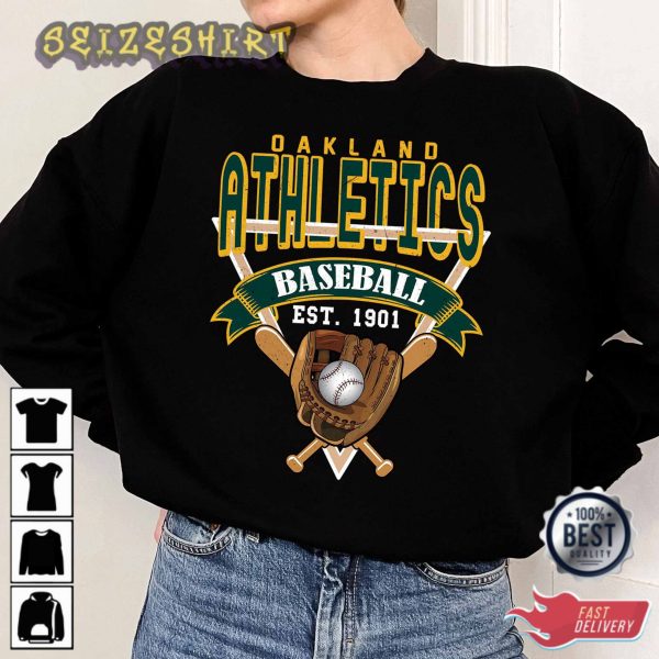 Oakland Baseball Crewneck Sweatshirt Vintage Oakland Baseball T-Shirt