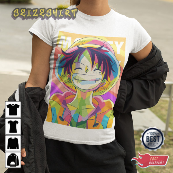 One Piece Luffy Smiling Face Funny Anime Gift for Fans T-Shirt -  