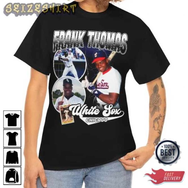 RIP Frank Thomas Retro Baseball Caricature Tee