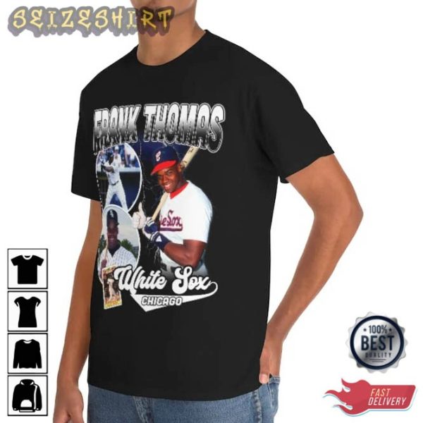 RIP Frank Thomas Retro Baseball Caricature Tee