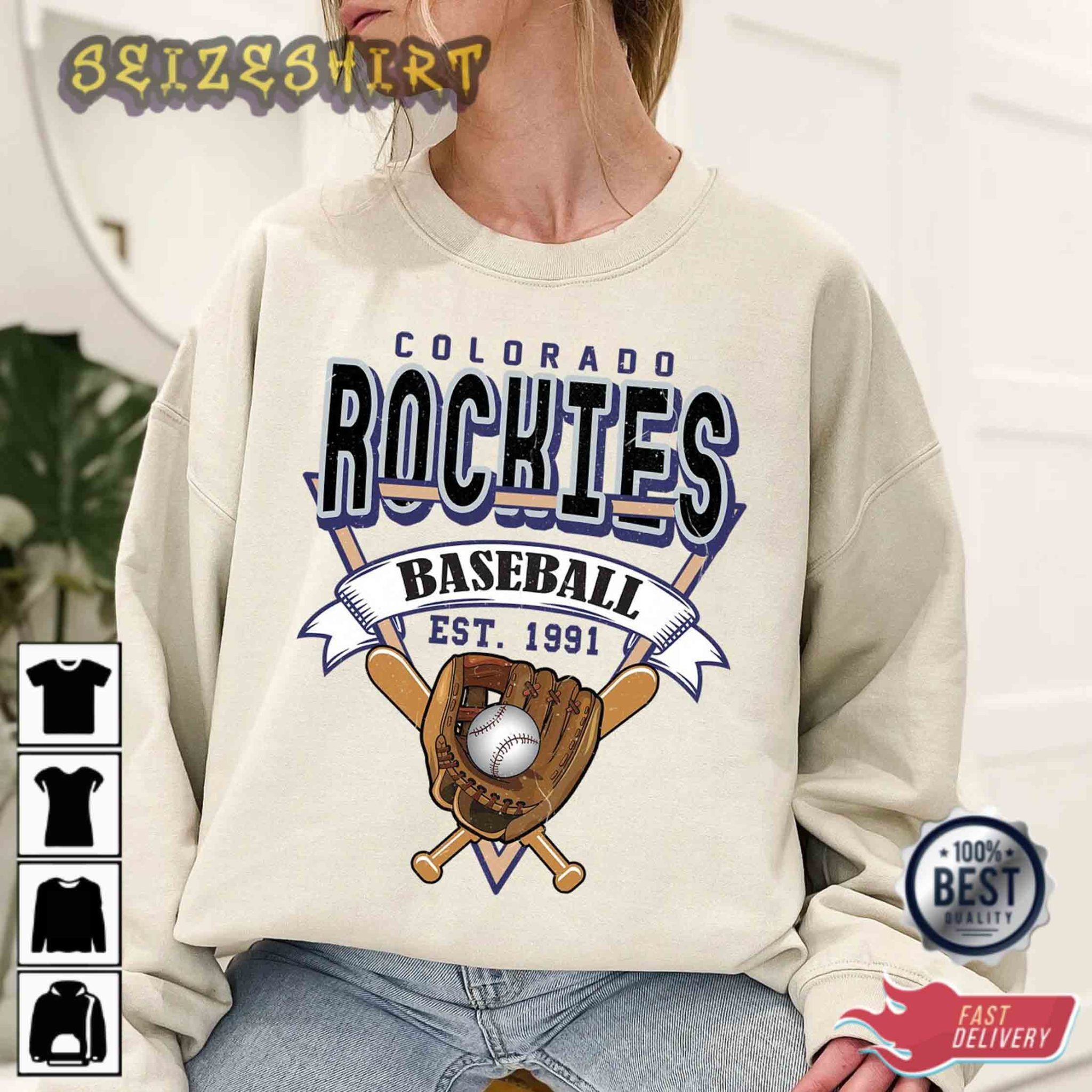 Rockies Colorado Baseball Crewneck Sweatshirt Vintage Colorado T-Shirt