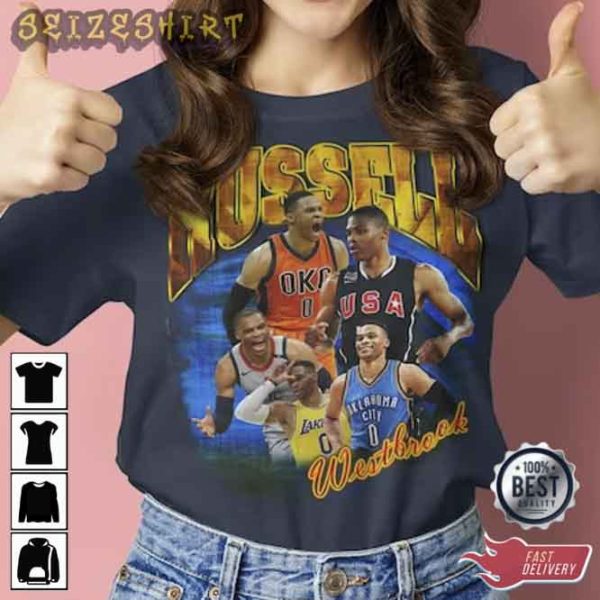 Russell Westbrook 90s Style Vintage Bootleg Tee Graphic Shirt