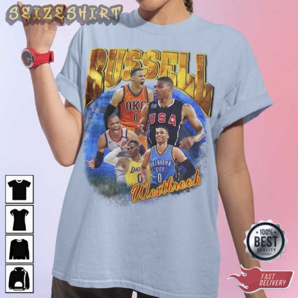 Russell Westbrook 90s Style Vintage Bootleg Tee Graphic Shirt