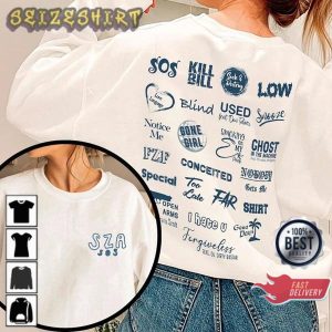 SZA SOS Full Tracklist S.O.S Album Bill Kill Low Ghost at The Machine T-Shirt