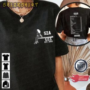 2 Sided SZA SOS Vintage SZA Tracklist Unisex T-Shirt