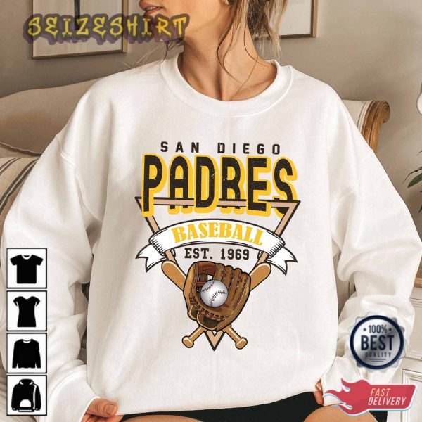 San Diego Baseball Crewneck Sweatshirt Vintage San Diego T-Shirt