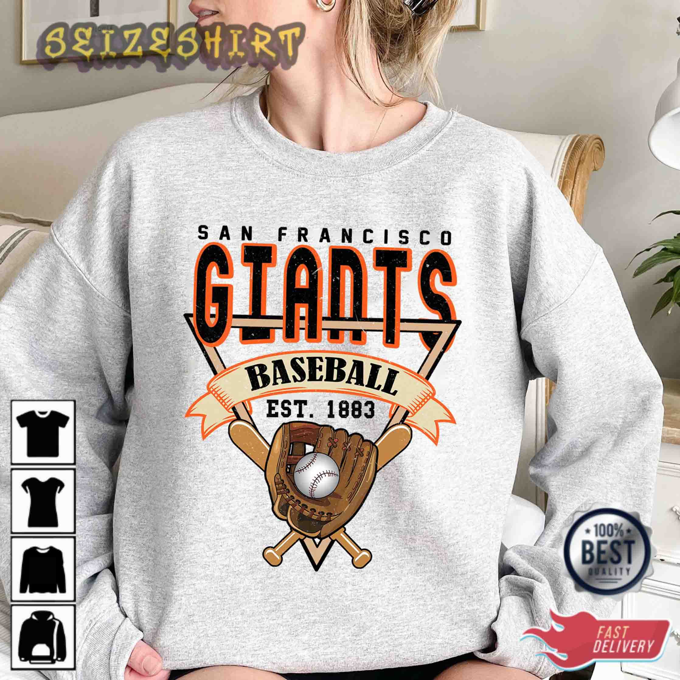 San Francisco Baseball Crewneck Sweatshirt Vintage San T-Shirt