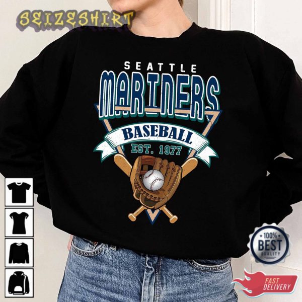 Seattle Baseball Crewneck Sweatshirt Vintage Seattle Baseball T-Shirt