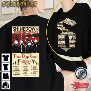 Shinedown The Revolutions Live Tour 2023 From Ashes To New Yellow Shirt