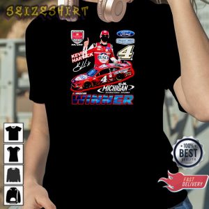 Signature Michigan International Speedway Nascar Car Racing Kevin Harvick Vintage T-Shirt