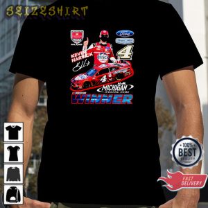 Signature Michigan International Speedway Nascar Car Racing Kevin Harvick Vintage T-Shirt