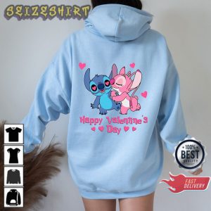 Stitch and Angel Disney Couple Valentines Lilo And Stitch Unisex Hoodie