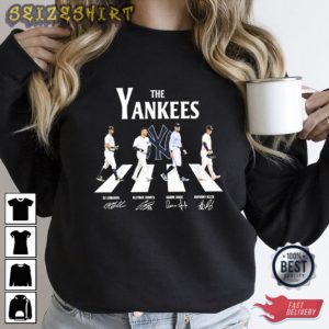 The New York Yankees Abbey Road Dj Lemahieu Gleyber Torres Aaron Judge And Anthony Rizzo 2023 Signatures Shirt