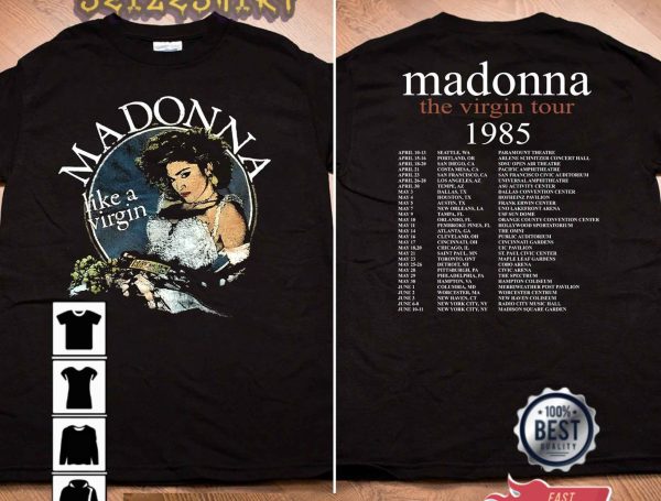 The Virgin Tour 1985 Like A Virgin Madonna Unisex Graphic Vintage T-Shirt