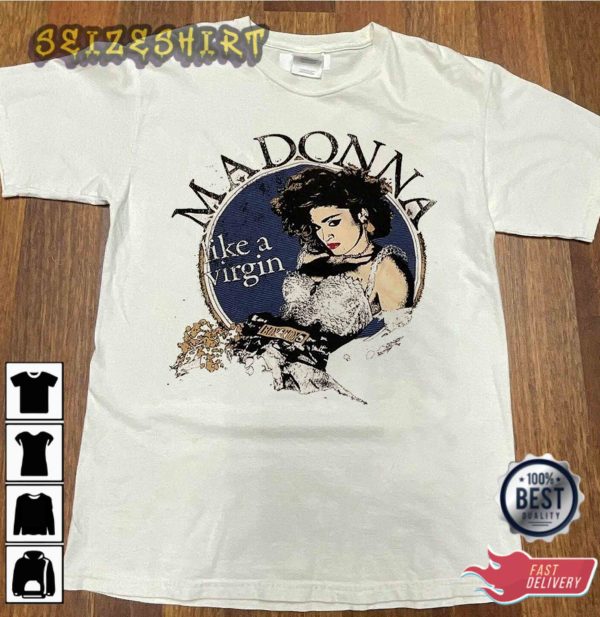 The Virgin Tour 1985 Like A Virgin Madonna Unisex Graphic Vintage T-Shirt