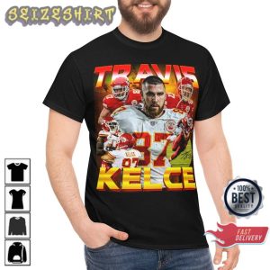 Travis Kelce Kansas City Chiefs Red Kingdom Retro 90s Shirt