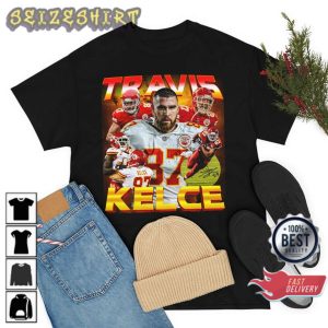 Travis Kelce Kansas City Chiefs Red Kingdom Retro 90s Shirt