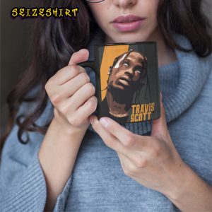 Travis Scott Rapper Gift for Fans Hip Hop Rap White Glossy Mug