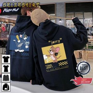 Valentine Couple Hooded Tom and Jerry Printed Cartoon Characters Hoodie
