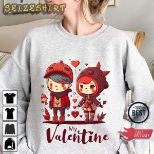 Valentine Day Idea Cute Valentine Heart Baloons Vintage Art Valentines Day Gift Sweatshirt