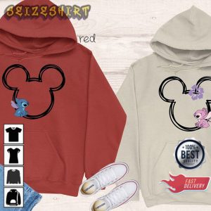 Valentine Stitch And Angel Couple Disney Valentine Custom Disney Hoodie