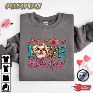 Valentines Day Love Shih Tzus Love Shirts For Women Lips T-Shirt