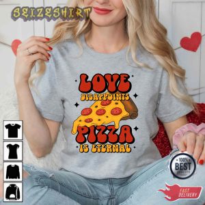 Valentines Day Pizza Love Day Shirts For Men Women Lips Kiss T-Shirt