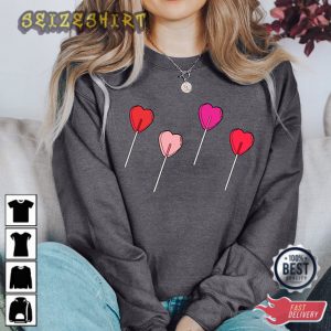 Valentines Sweatshirt Lollipop Valentines Design Sweatshirt T-Shirt