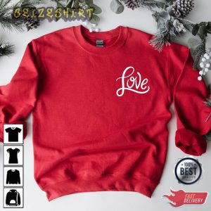 Valentines Sweatshirt Love Heart Sweatshirt Heart Arm T-Shirt