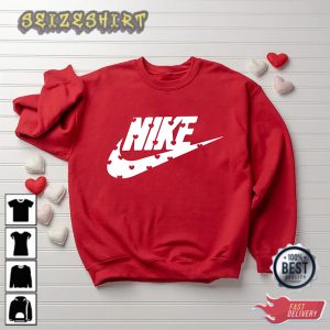 Valentines Swoosh Sweatshirt Heart Valentines Day Shirt T-Shirt