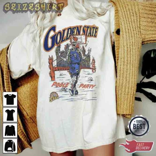 Vintage Golden State Jordan Poole 90s Poole Party Skullcap T-Shirt