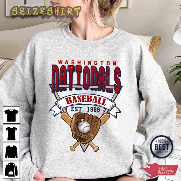 Washington Baseball Crewneck Sweatshirt Vintage Washington T-Shirt