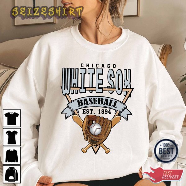 White Sox Chicago Baseball Crewneck Sweatshirt Vintage Chicago Baseball T-Shirt