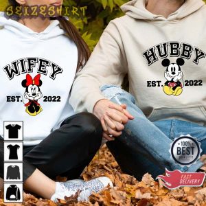 Wifey and Hubby Disney Matching Disney Valentines Day Couple Sweatshirt